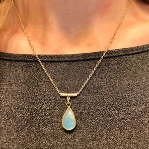 Natural Blue Stone Gold Necklace